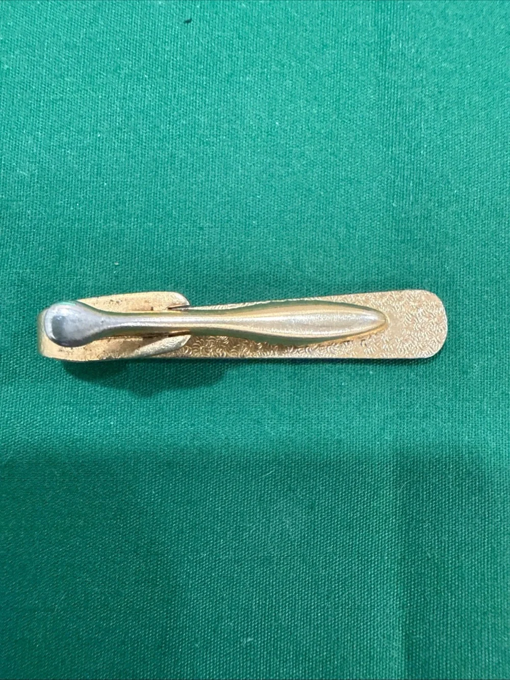 Textured Gold Tie Clip with Scalloped Edge 74B